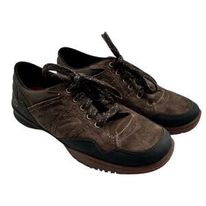 Merrell Albany Lace Trail Walking Shoes Women's 7 Espresso Brown Suede Sneakers